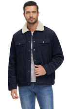 Veste d'hiver homme coupe droite, boutons-pression, quatre poches
