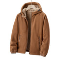 Veste d'hiver homme à capuche, poches zippées, du M au 4XL, brun