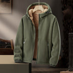 Veste d'hiver homme à capuche, poches zippées, du M au 4XL, vert armée
