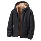 Veste d'hiver homme à capuche, poches zippées, du M au 4XL, noir