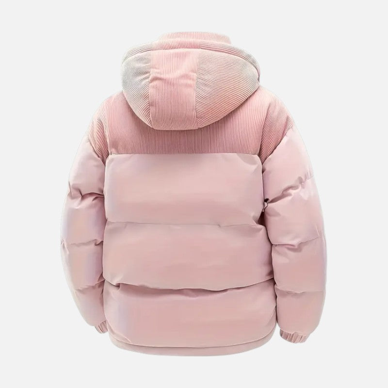 Veste matelassée unisexe à capuche amovible, blocs de couleur