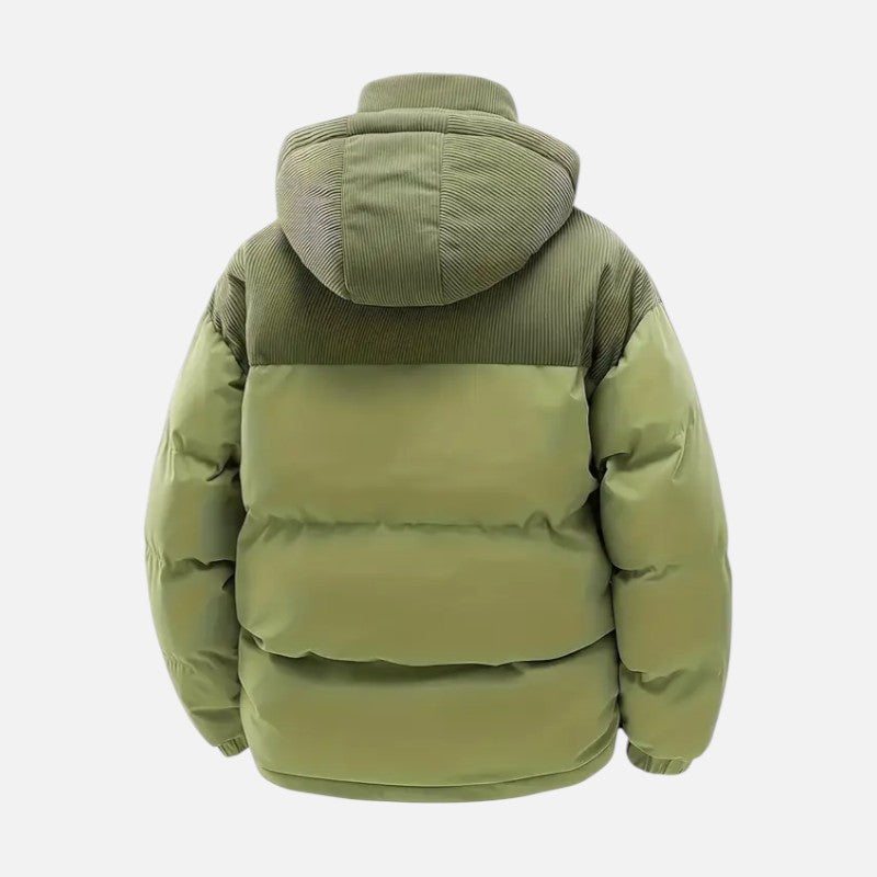 Veste matelassée unisexe à capuche amovible, blocs de couleur