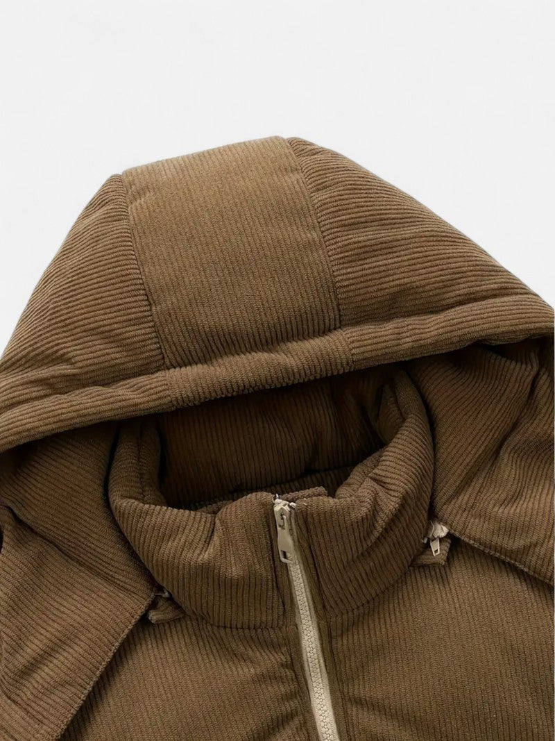 Veste matelassée unisexe à capuche amovible, blocs de couleur