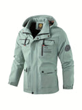 Veste d'hiver homme imperméable, poches cargo, du M au 3XL, vert clair