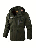 Veste d'hiver homme imperméable, poches cargo, du M au 3XL, vert foncé