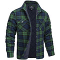 Veste homme à carreaux coupe ajustée, isolation légère, vert