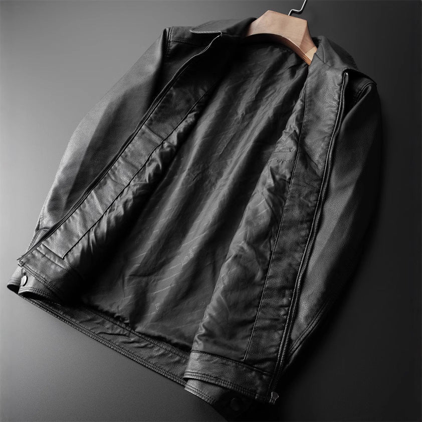 Veste homme ajustée à col montant, fermeture zippée, noir