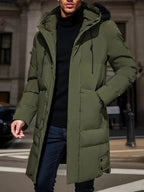 Veste d'hiver homme à capuche, coupe-vent et imperméable, vert