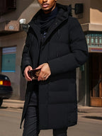 Veste d'hiver homme à capuche, coupe-vent et imperméable, noir
