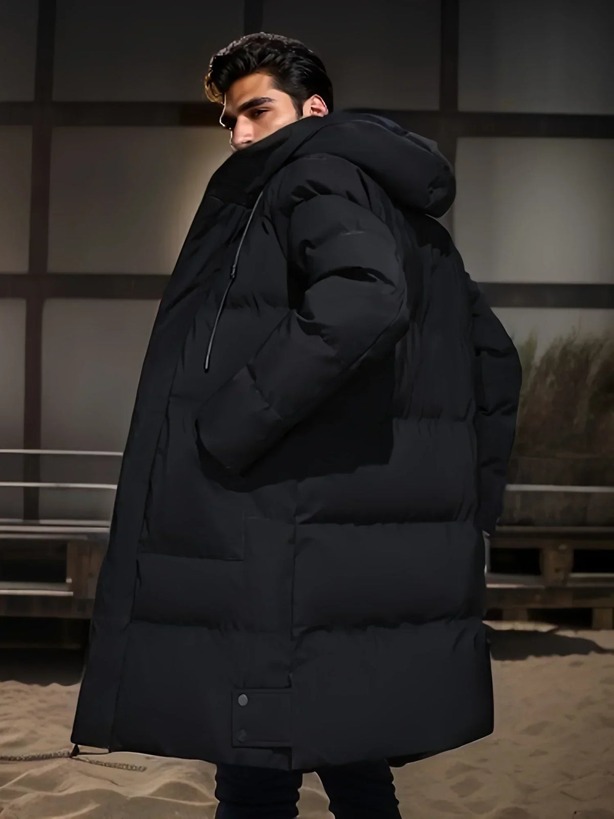 Veste d'hiver homme à capuche, coupe-vent et imperméable
