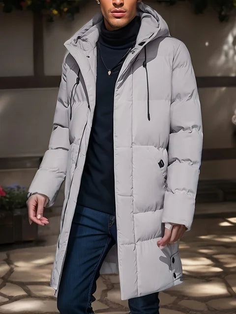 Veste d'hiver homme à capuche, coupe-vent et imperméable, gris