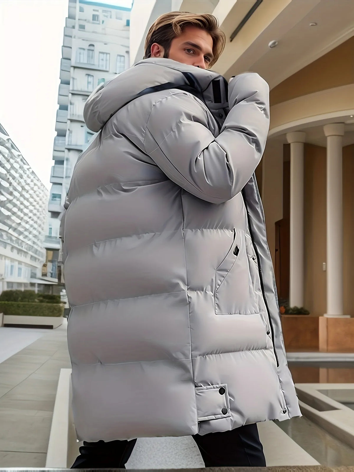 Veste d'hiver homme à capuche, coupe-vent et imperméable