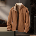 Veste chaude homme col montant zippée, du M au 5XL, caramel
