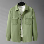 Veste homme coupe slim boutonnée, verte ou noire, du S au 3XL