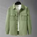 Veste homme coupe slim boutonnée, verte ou noire, du S au 3XL, vert