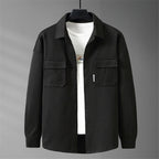 Veste homme coupe slim boutonnée, verte ou noire, du S au 3XL, noir