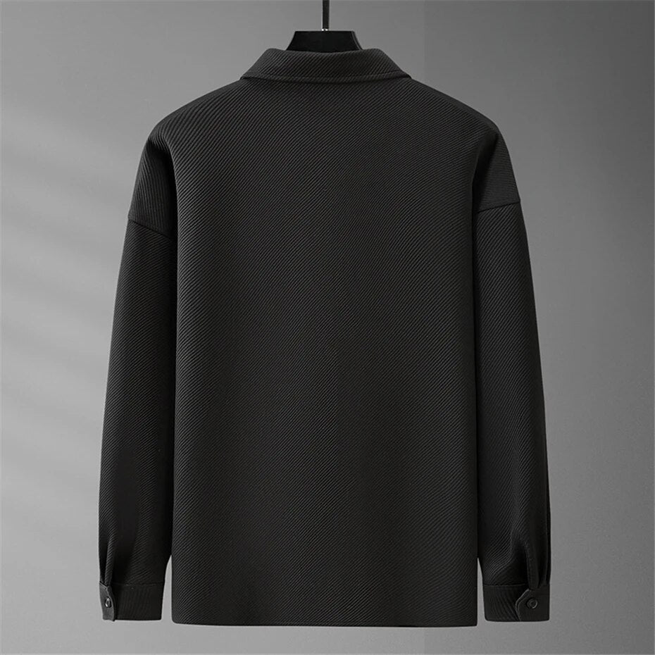 Veste homme coupe slim boutonnée, verte ou noire, du S au 3XL