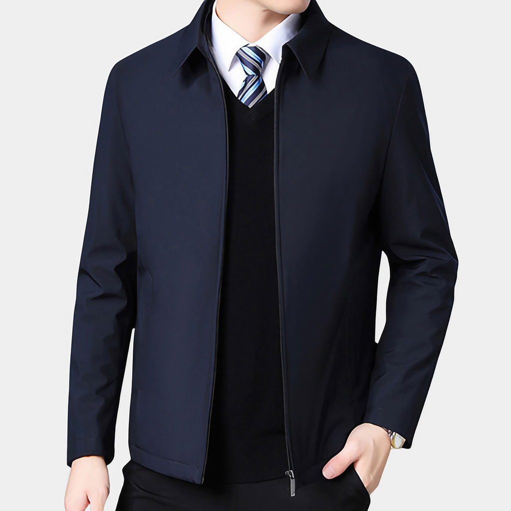 Veste décontractée homme légère, bleu marine, noir ou vert, bleu marine