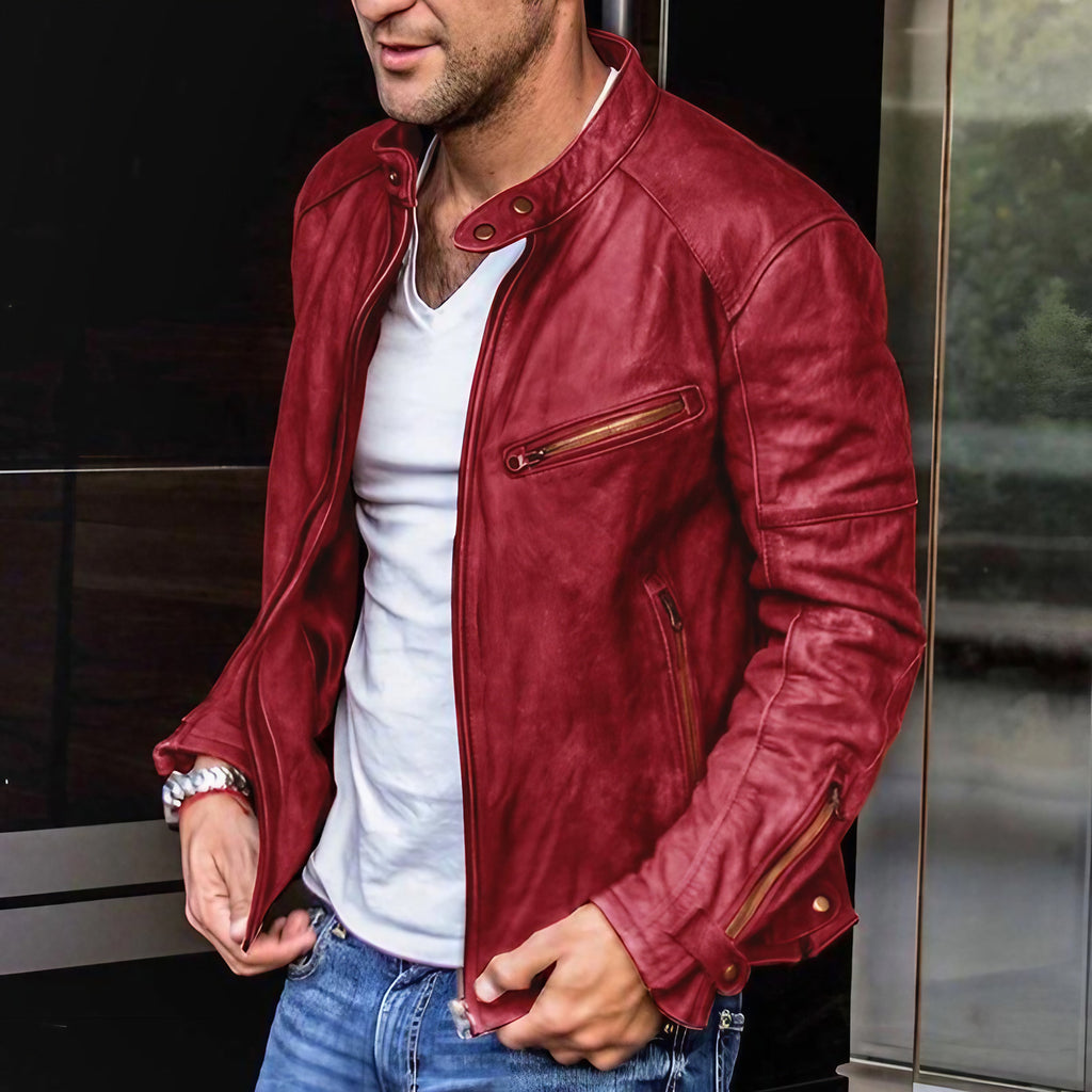Blouson homme style rétro à poches zippées, du S au 3XL