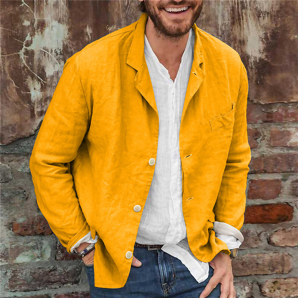 Veste homme légère toutes saisons, six coloris, du S au 3XL, jaune