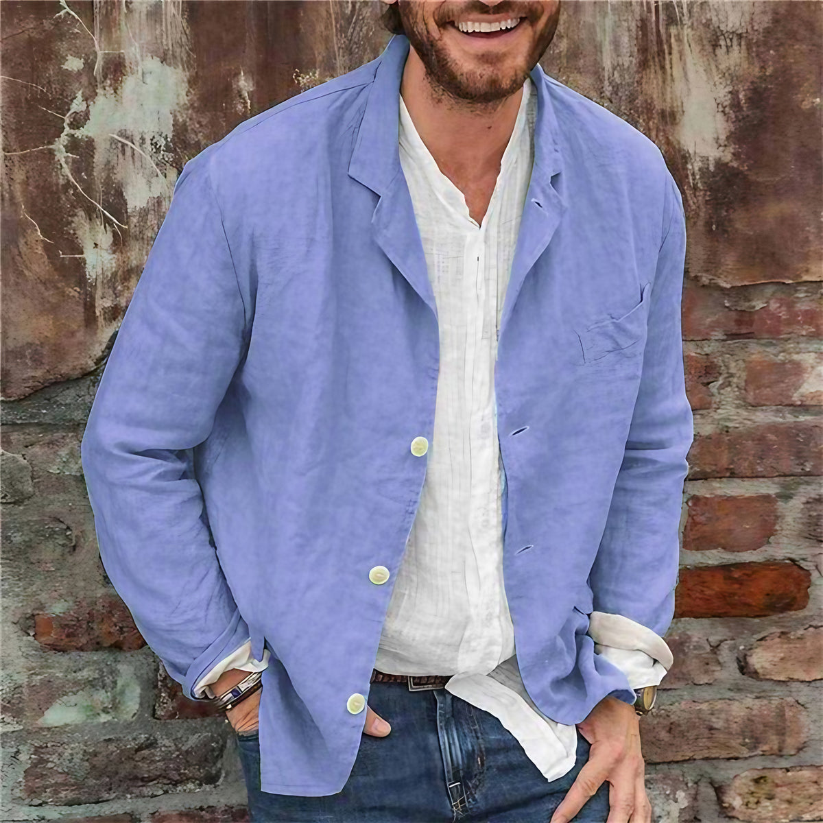 Veste homme légère toutes saisons, six coloris, du S au 3XL, bleu
