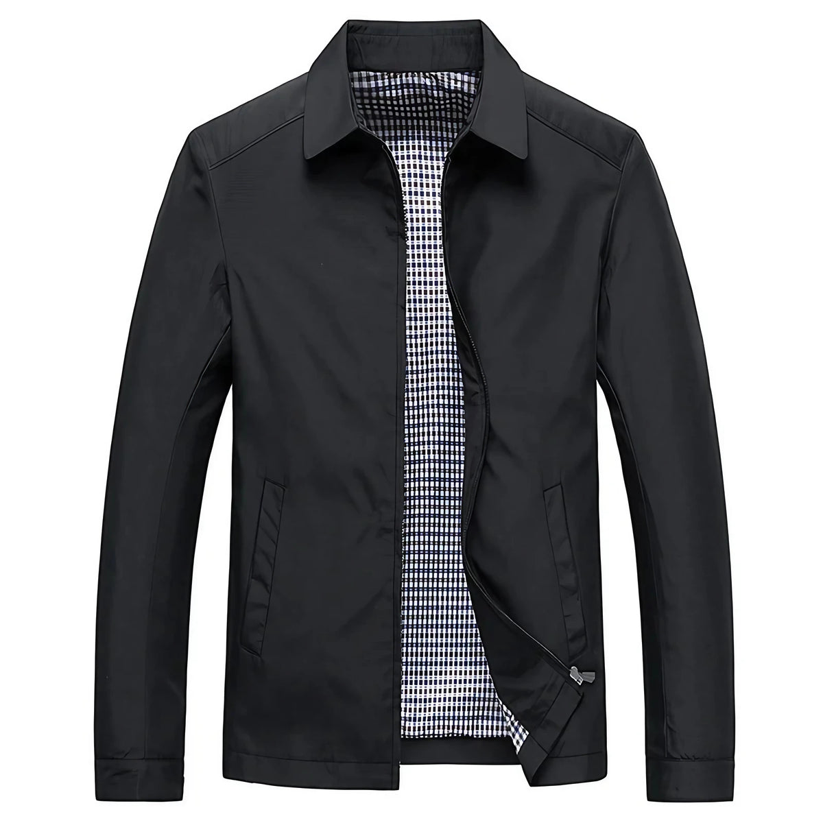 Veste légère homme zippée, noire, beige ou bleue, XS au 2XL, noir