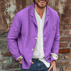Veste homme coupe décontractée à poches, six coloris, du S au 3XL, violet
