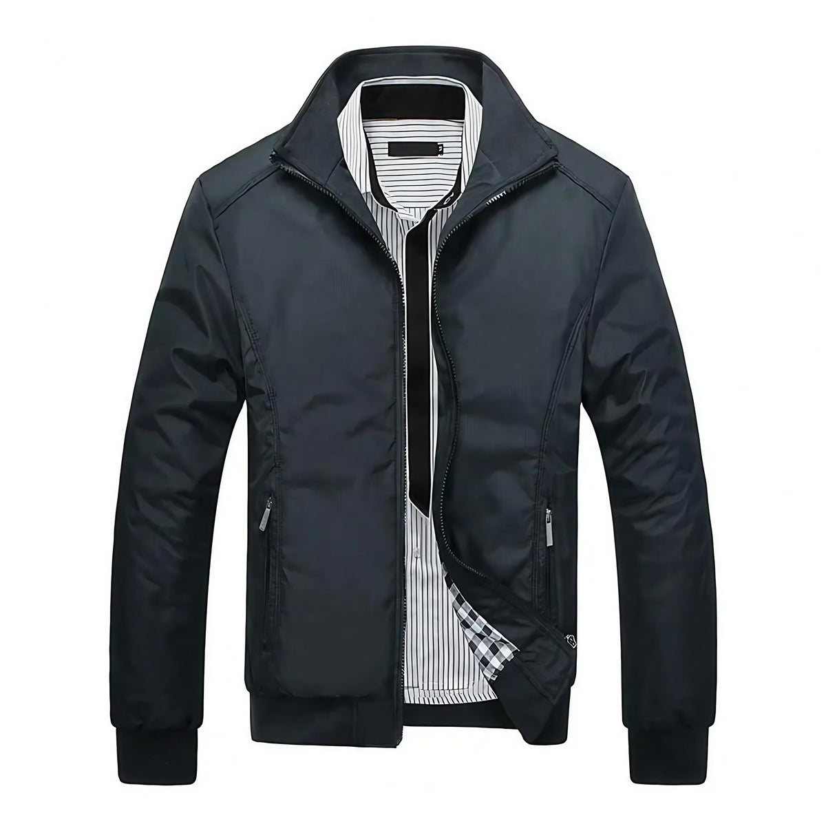 Veste d'été homme cintrée, coupe slim, noir ou bleu marine, noir