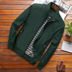 Veste coupe-vent homme à col montant, zippée, du M au 4XL, vert