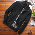 Veste coupe-vent homme à col montant, zippée, du M au 4XL, noir