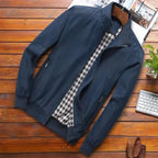 Veste coupe-vent homme à col montant, zippée, du M au 4XL, bleu