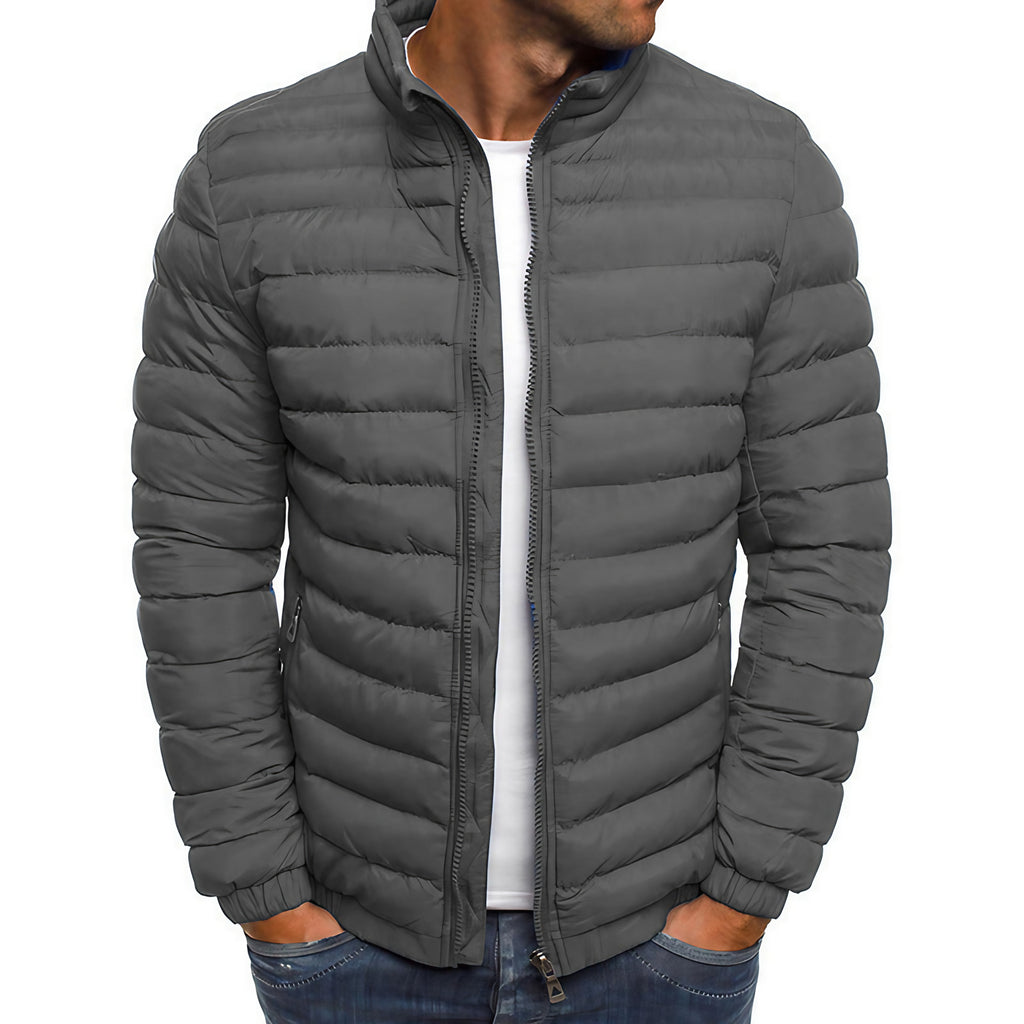Veste d'hiver homme isolée, protège du vent, six coloris, gris