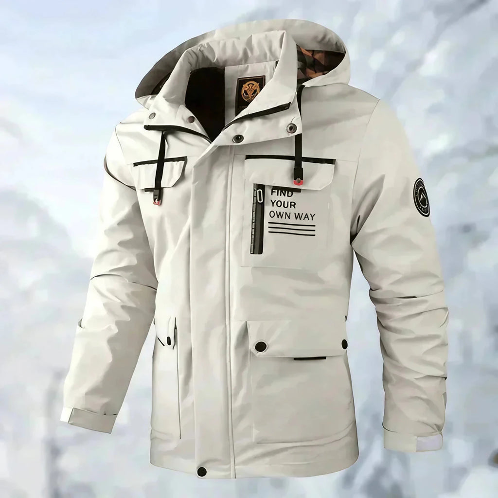 Veste homme imperméable et coupe-vent à capuche, du XS au 4XL, blanc