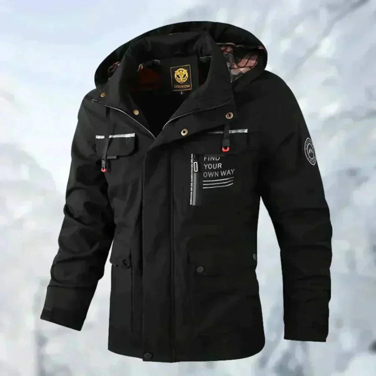 Veste homme imperméable et coupe-vent à capuche, du XS au 4XL, noir