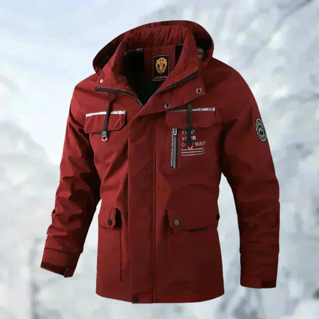 Veste homme imperméable et coupe-vent à capuche, du XS au 4XL, rouge