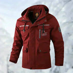 Veste homme imperméable et coupe-vent à capuche, du XS au 4XL, rouge