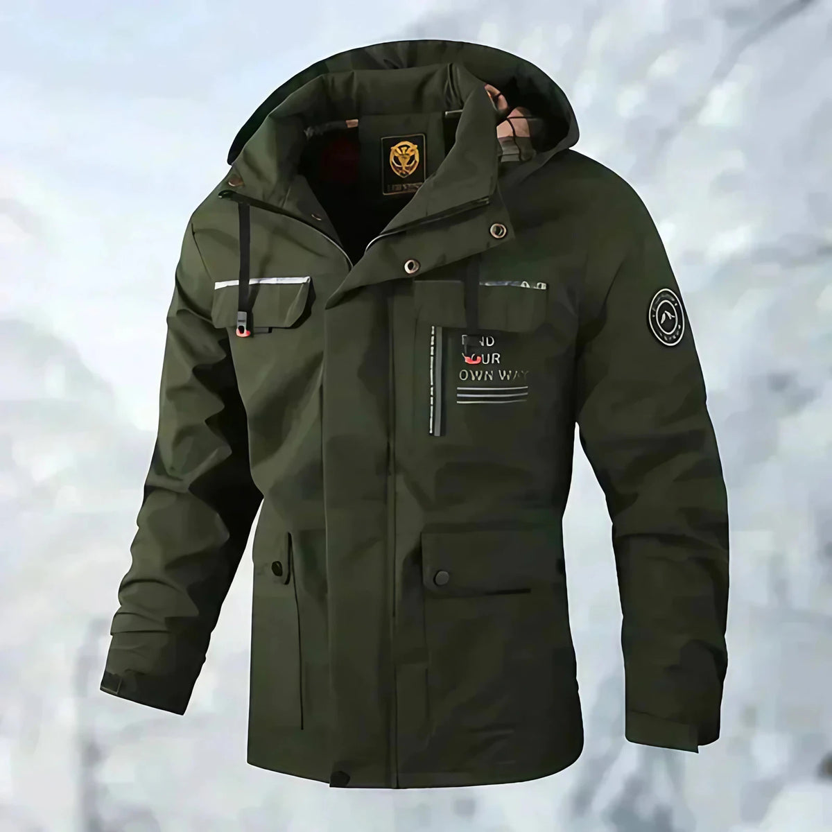 Veste homme imperméable et coupe-vent à capuche, du XS au 4XL, vert
