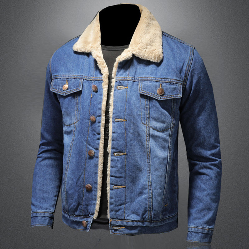 Veste homme doublée à boutons, bleu ou bleu marine