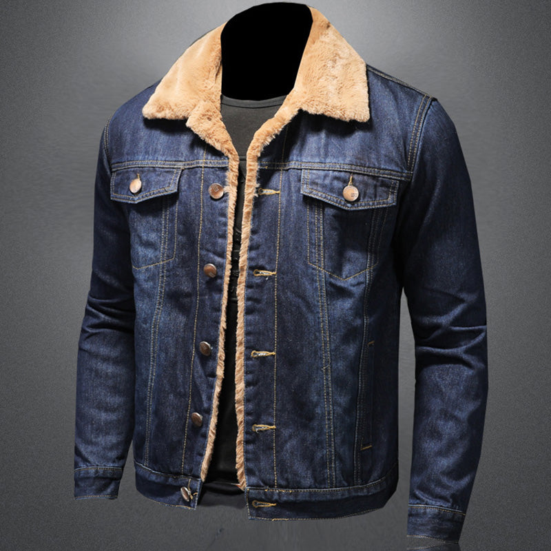 Veste homme doublée à boutons, bleu ou bleu marine