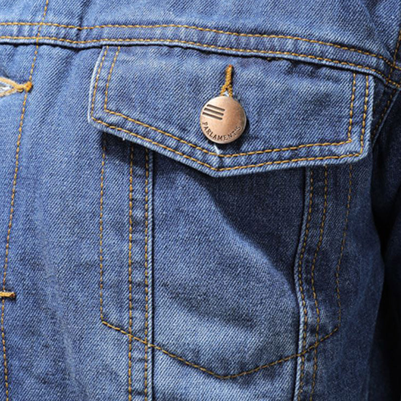 Veste homme doublée à boutons, bleu ou bleu marine