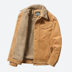 Veste homme doublée, coupe ajustée, trois poches, kaki