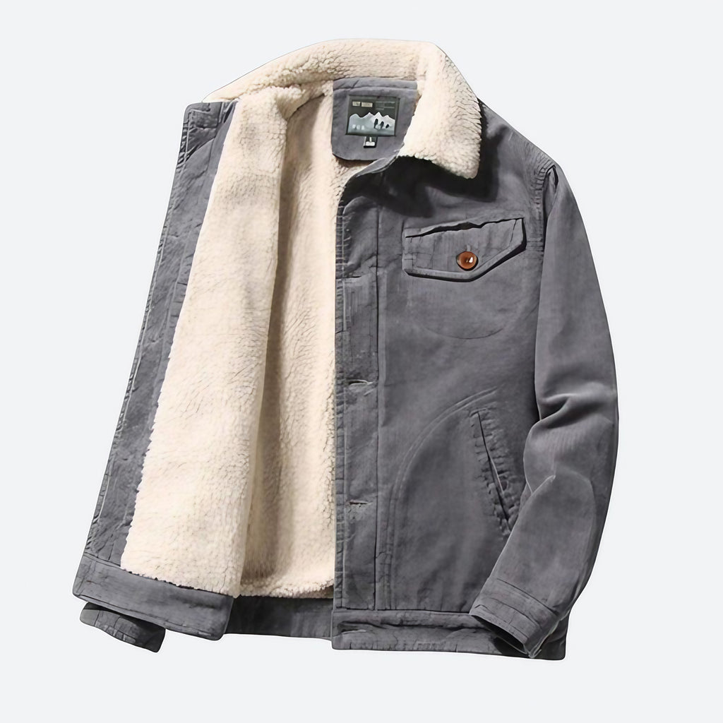 Veste homme doublée, coupe ajustée, trois poches, gris