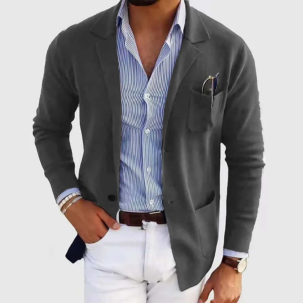Veste légère homme, sept coloris, du M au 3XL, gris foncé