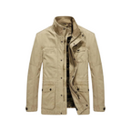 Veste zippée homme multipoches, coupe droite, du M au 7XL, beige
