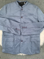 Veste homme à col officier, coupe ajustée, trois poches