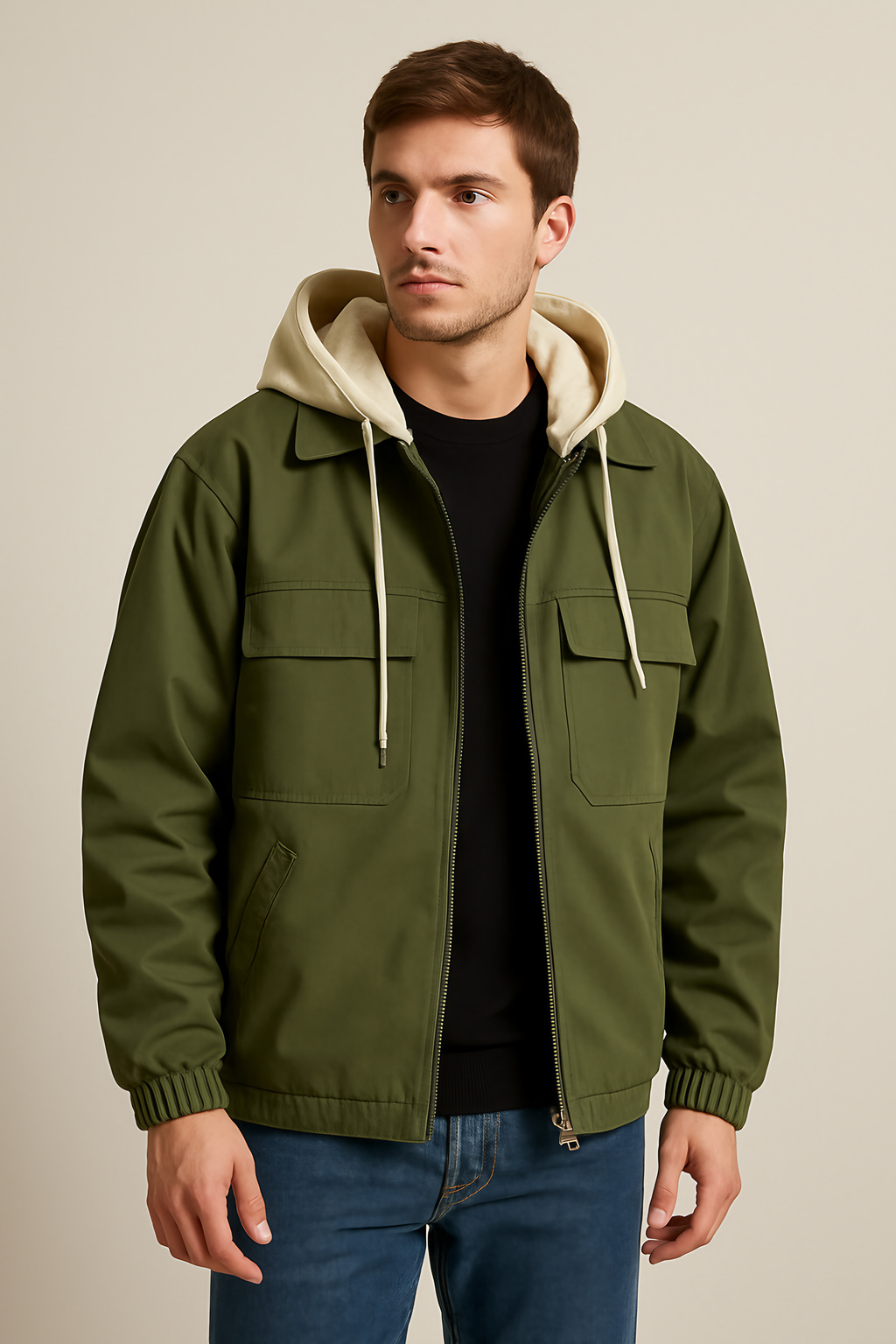 Veste homme légère à capuche, mi-saison, du M au 3XL