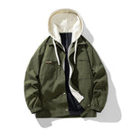 Veste homme légère à capuche, mi-saison, du M au 3XL, vert militaire