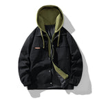 Veste homme légère à capuche, mi-saison, du M au 3XL, noir
