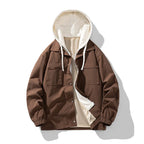 Veste homme légère à capuche, mi-saison, du M au 3XL, café