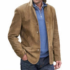 Veste homme rétro à col rabattu, manches longues, cinq coloris, kaki